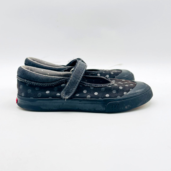 See Kai Run Girls 12.5c Brlack Canvas Polka Dot Mary Jane Little Kid Sneakers - Picture 1 of 10